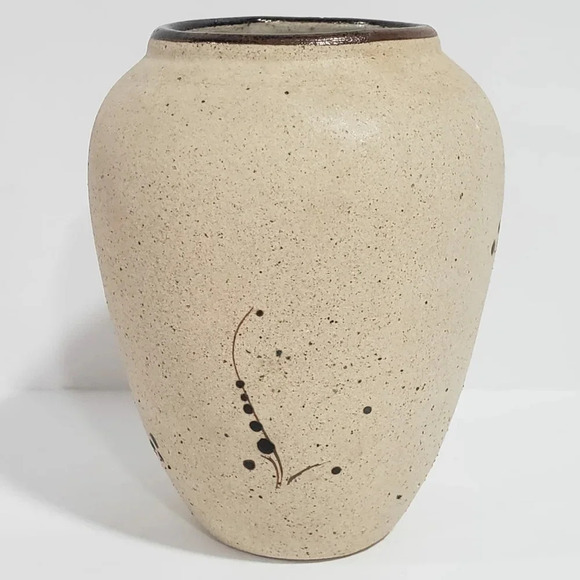 Vintage Signed Mexican Tonala Art Pottary Handpainted Blue/Green/White Foliage - Picture 3 of 6